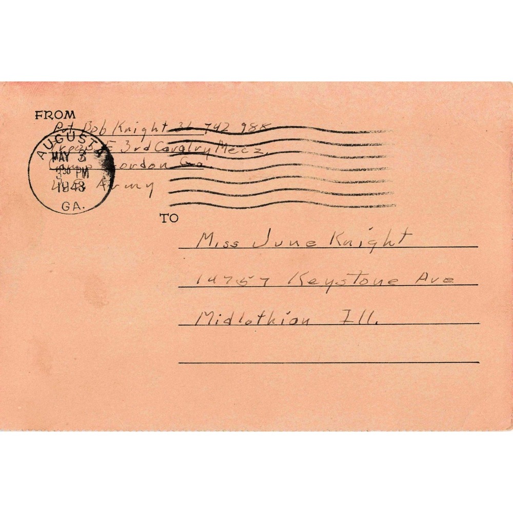 Vintage 1943 WWII Military Postcard WIPCO 194 Soldier Comic Augusta GA Postmark - Picture 2 of 2